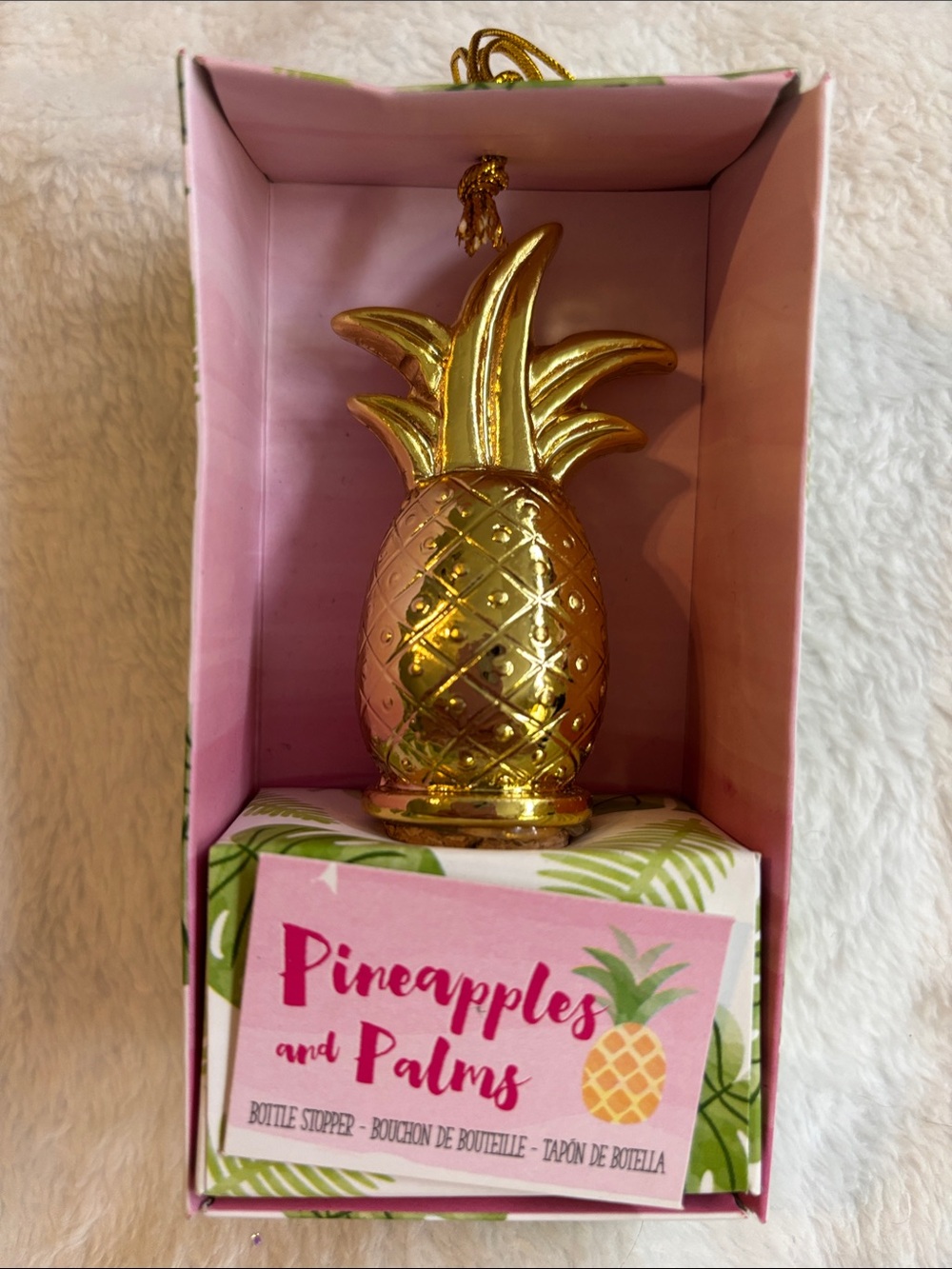 Gold Pineapple Bottle Stopper by